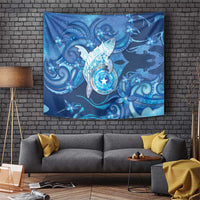 Northern Mariana Islands Tapestry Galaxy Polynesian Shark Tattoo DT05 Blue - Polynesian Pride