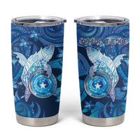 Personalised Northern Mariana Islands Tumbler Cup Galaxy Polynesian Shark Tattoo DT05 Blue - Polynesian Pride