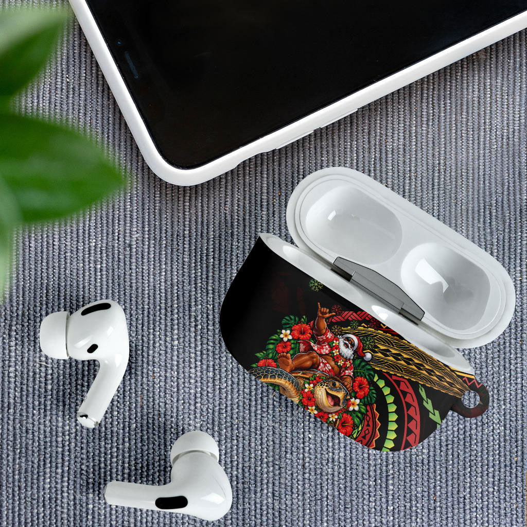 Hawaii Christmas AirPods Case Aloha Santa Riding Honu DT05 - Polynesian Pride
