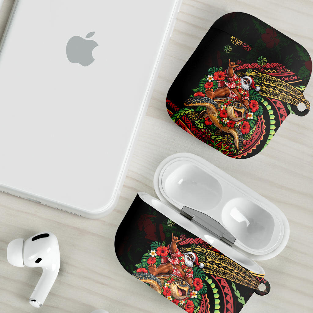 Hawaii Christmas AirPods Case Aloha Santa Riding Honu DT05 - Polynesian Pride