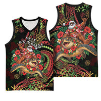 Hawaii Christmas Basketball Jersey Aloha Santa Riding Honu DT05 - Polynesian Pride