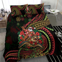 Hawaii Christmas Bedding Set Aloha Santa Riding Honu DT05 - Polynesian Pride