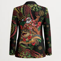 Hawaii Christmas Blazer Aloha Santa Riding Honu DT05 - Polynesian Pride