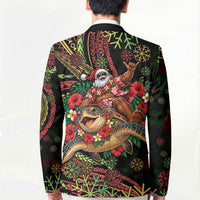 Hawaii Christmas Blazer Aloha Santa Riding Honu DT05 - Polynesian Pride