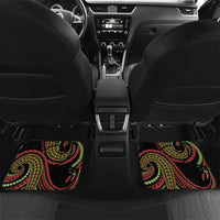 Hawaii Christmas Car Mats Aloha Santa Riding Honu DT05 Set 2pcs - Back Black - Polynesian Pride