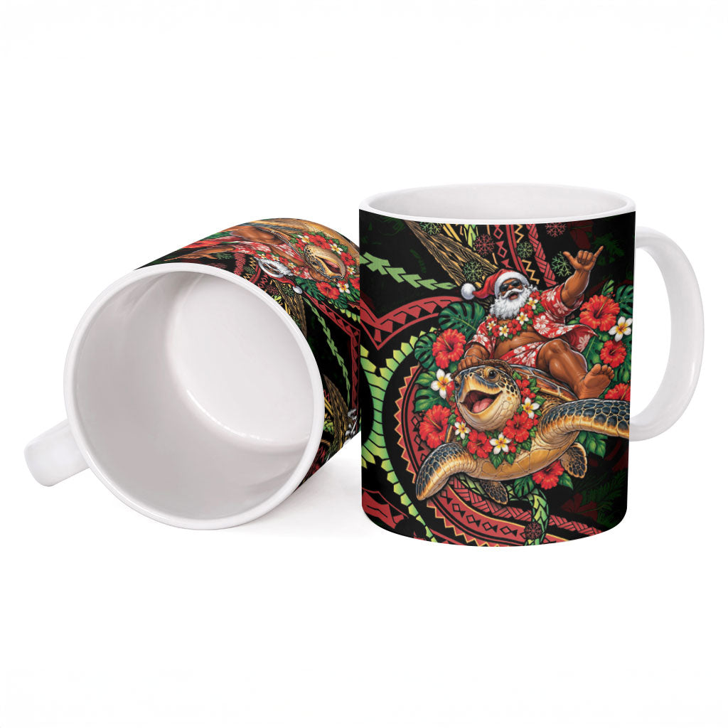 Hawaii Christmas Ceramic Mug Aloha Santa Riding Honu DT05 - Polynesian Pride
