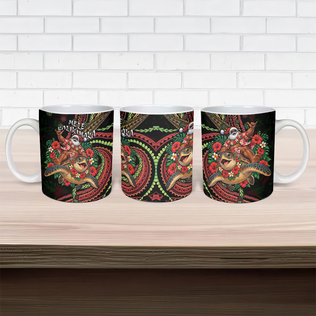 Hawaii Christmas Ceramic Mug Aloha Santa Riding Honu DT05 - Polynesian Pride