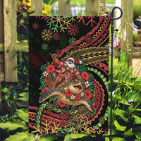 Hawaii Christmas Garden Flag Aloha Santa Riding Honu DT05 Garden Flag Black - Polynesian Pride