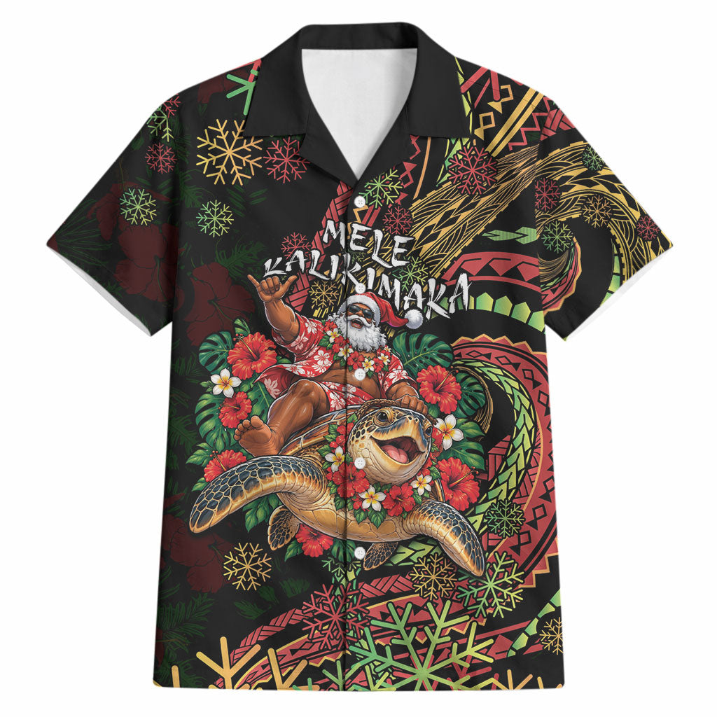 Hawaii Christmas Hawaiian Shirt Aloha Santa Riding Honu