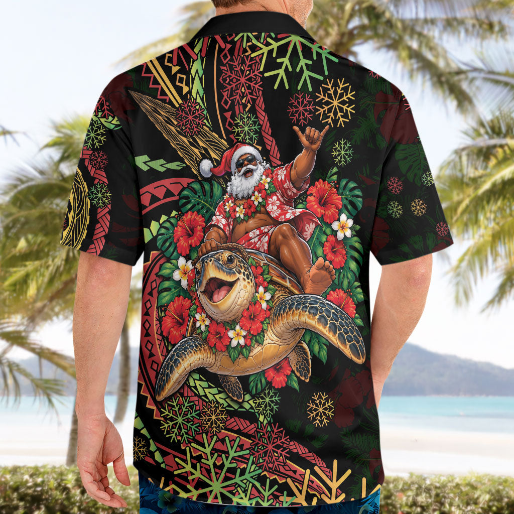 Hawaii Christmas Hawaiian Shirt Aloha Santa Riding Honu