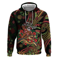 Hawaii Christmas Hoodie Aloha Santa Riding Honu