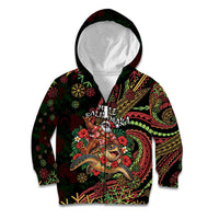 Hawaii Christmas Kid Hoodie Aloha Santa Riding Honu