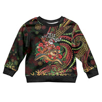 Hawaii Christmas Kid Ugly Christmas Sweater Aloha Santa Riding Honu DT05 Kid Black - Polynesian Pride