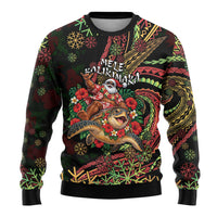 Hawaii Christmas Ugly Christmas Sweater Aloha Santa Riding Honu DT05 - Polynesian Pride