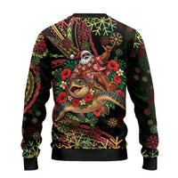 Hawaii Christmas Ugly Christmas Sweater Aloha Santa Riding Honu DT05 - Polynesian Pride