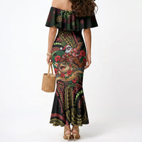 Hawaii Christmas Mermaid Dress Aloha Santa Riding Honu