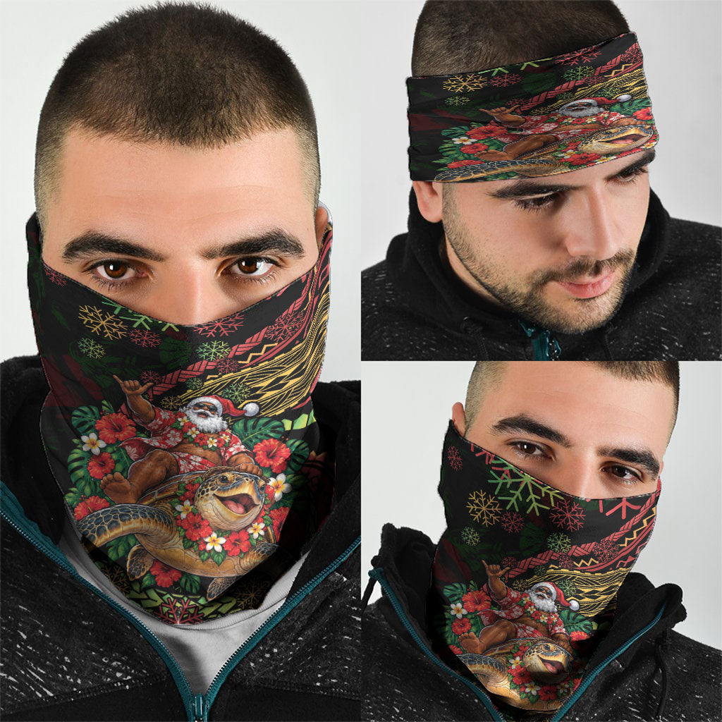 Hawaii Christmas Neck Gaiter Aloha Santa Riding Honu DT05 - Polynesian Pride
