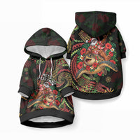 Hawaii Christmas Pet Hoodie Aloha Santa Riding Honu DT05 Pullover Black - Polynesian Pride