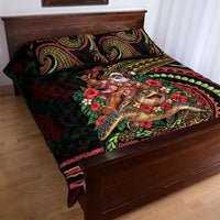Hawaii Christmas Quilt Bed Set Aloha Santa Riding Honu DT05 - Polynesian Pride