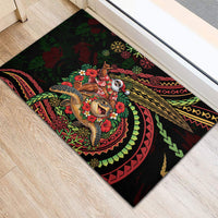 Hawaii Christmas Rubber Doormat Aloha Santa Riding Honu DT05 - Polynesian Pride