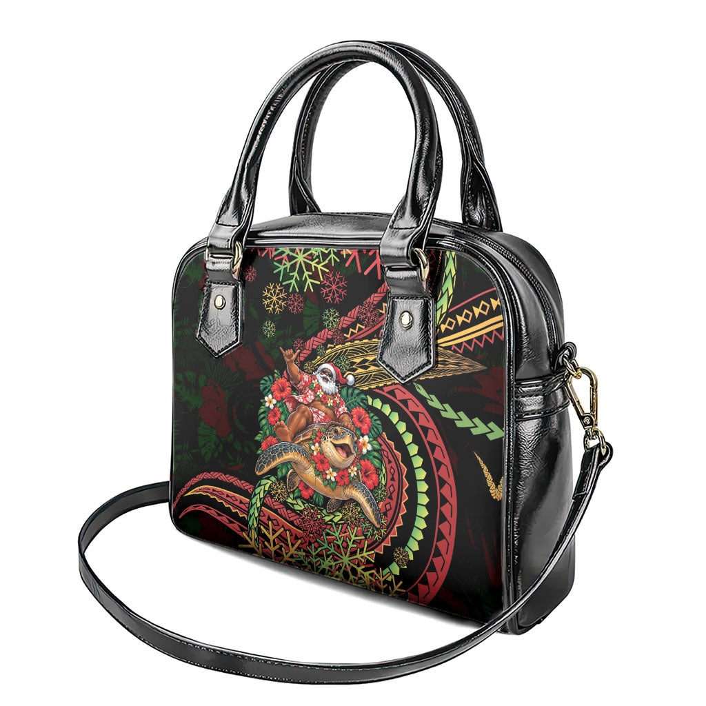 Hawaii Christmas Shoulder Handbag Aloha Santa Riding Honu DT05 - Polynesian Pride