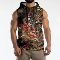 Hawaii Christmas Sleeveless Hoodie Aloha Santa Riding Honu DT05 - Polynesian Pride
