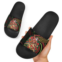 Hawaii Christmas Slide Sandals Aloha Santa Riding Honu DT05 - Polynesian Pride