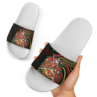 Hawaii Christmas Slide Sandals Aloha Santa Riding Honu DT05 - Polynesian Pride