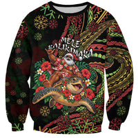 Hawaii Christmas Sweatshirt Aloha Santa Riding Honu