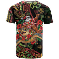 Hawaii Christmas T Shirt Aloha Santa Riding Honu