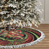 Hawaii Christmas Tree Skirt Aloha Santa Riding Honu DT05 - Polynesian Pride