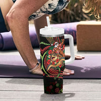 Hawaii Christmas Tumbler With Handle Aloha Santa Riding Honu DT05 - Polynesian Pride