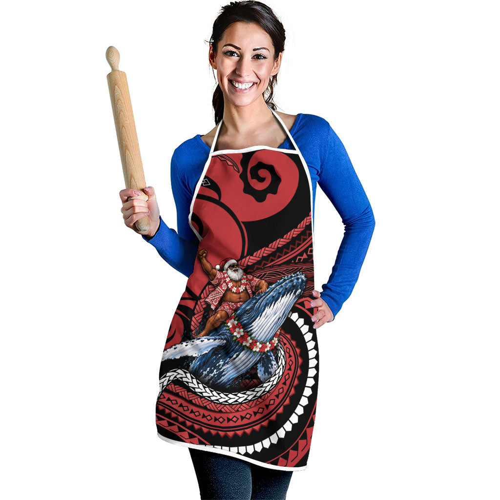 Tonga Christmas Apron Santa Riding Humpback Whale DT05 - Polynesian Pride