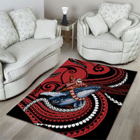 Tonga Christmas Area Rug Santa Riding Humpback Whale DT05 - Polynesian Pride