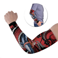 Tonga Christmas Arm Sleeves Santa Riding Humpback Whale DT05 Set of 2 Red - Polynesian Pride