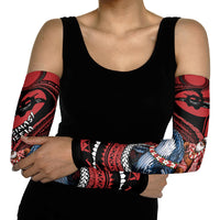 Tonga Christmas Arm Sleeves Santa Riding Humpback Whale DT05 - Polynesian Pride