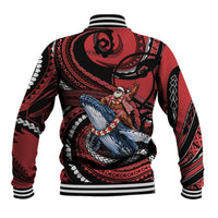 Tonga Christmas Baseball Jacket Santa Riding Humpback Whale DT05 - Polynesian Pride
