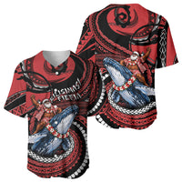 Tonga Christmas Baseball Jersey Santa Riding Humpback Whale DT05 - Polynesian Pride
