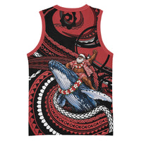 Tonga Christmas Basketball Jersey Santa Riding Humpback Whale DT05 - Polynesian Pride