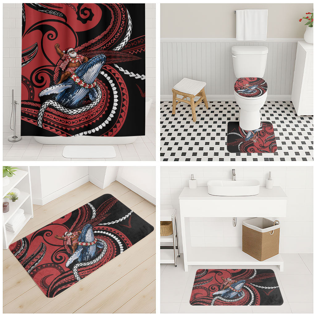 Tonga Christmas Bathroom Set Santa Riding Humpback Whale DT05 - Polynesian Pride