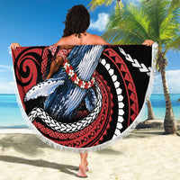 Tonga Christmas Beach Blanket Santa Riding Humpback Whale DT05 - Polynesian Pride