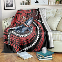 Tonga Christmas Blanket Santa Riding Humpback Whale DT05 Red - Polynesian Pride