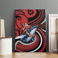 Tonga Christmas Canvas Wall Art Santa Riding Humpback Whale DT05 - Polynesian Pride