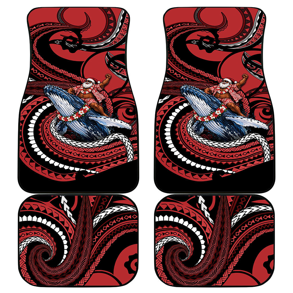 Tonga Christmas Car Mats Santa Riding Humpback Whale DT05 - Polynesian Pride