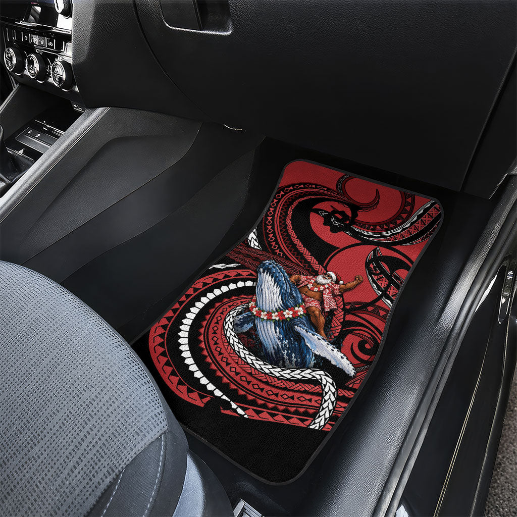 Tonga Christmas Car Mats Santa Riding Humpback Whale DT05 - Polynesian Pride