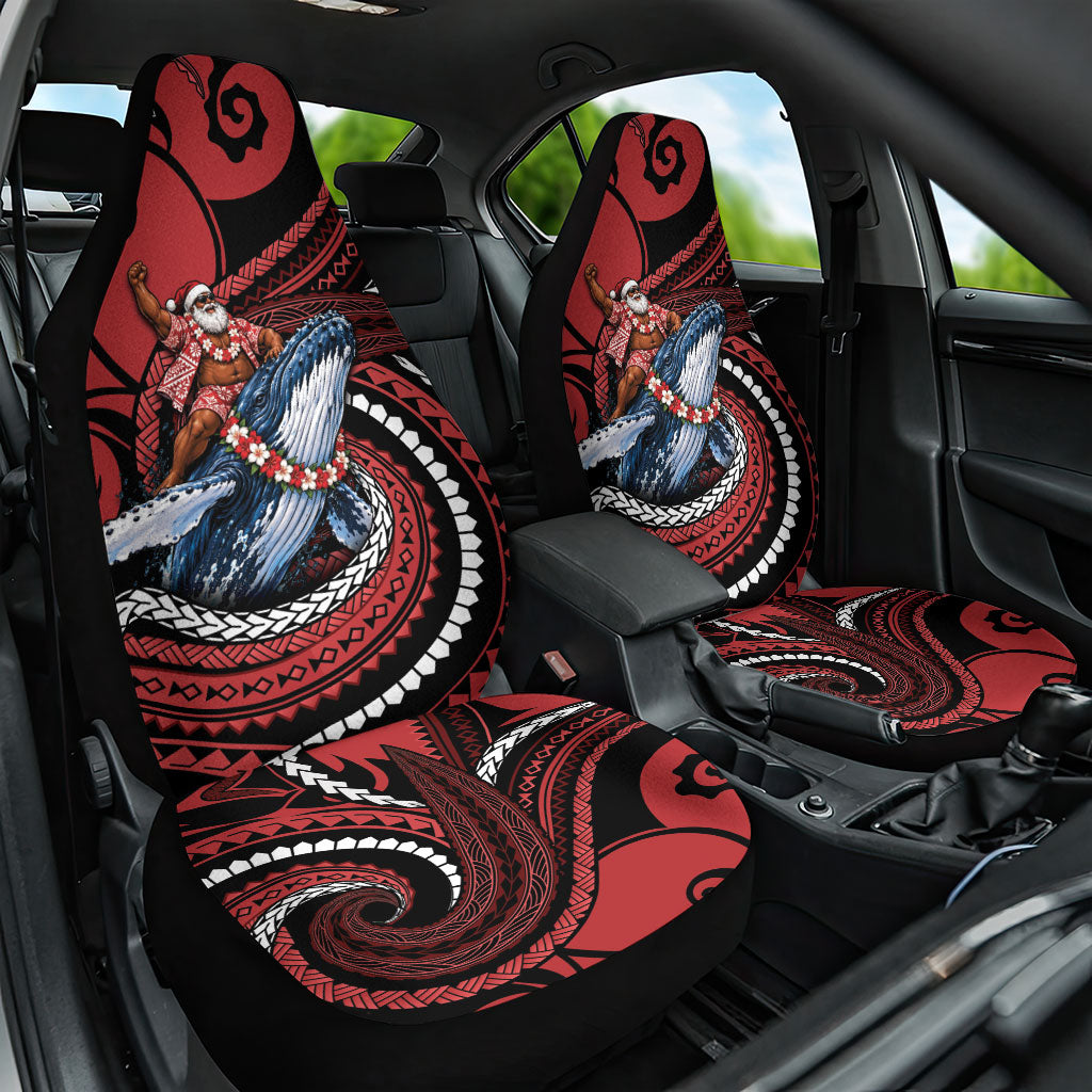 Tonga Christmas Car Seat Cover Santa Riding Humpback Whale DT05 One Size Red - Polynesian Pride