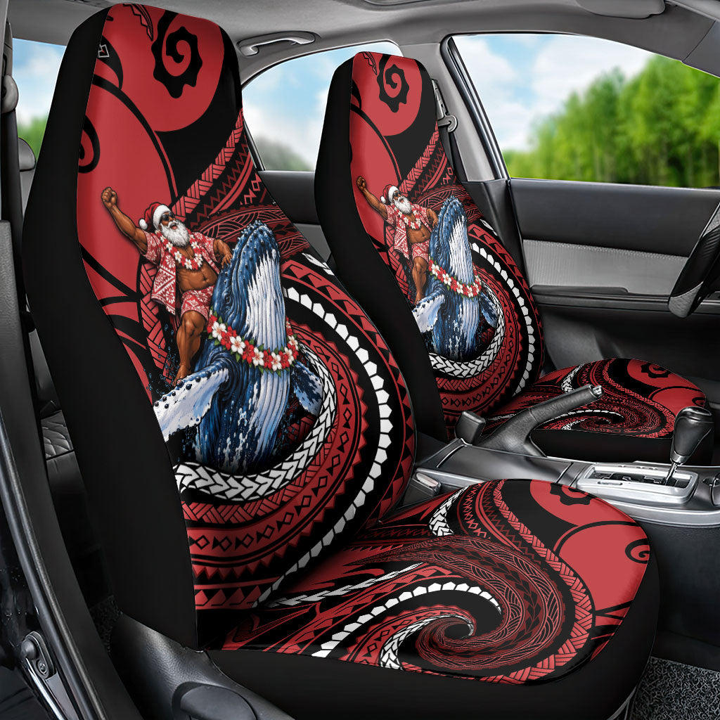 Tonga Christmas Car Seat Cover Santa Riding Humpback Whale DT05 - Polynesian Pride