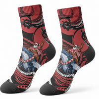 Tonga Christmas Crew Socks Santa Riding Humpback Whale DT05 - Polynesian Pride