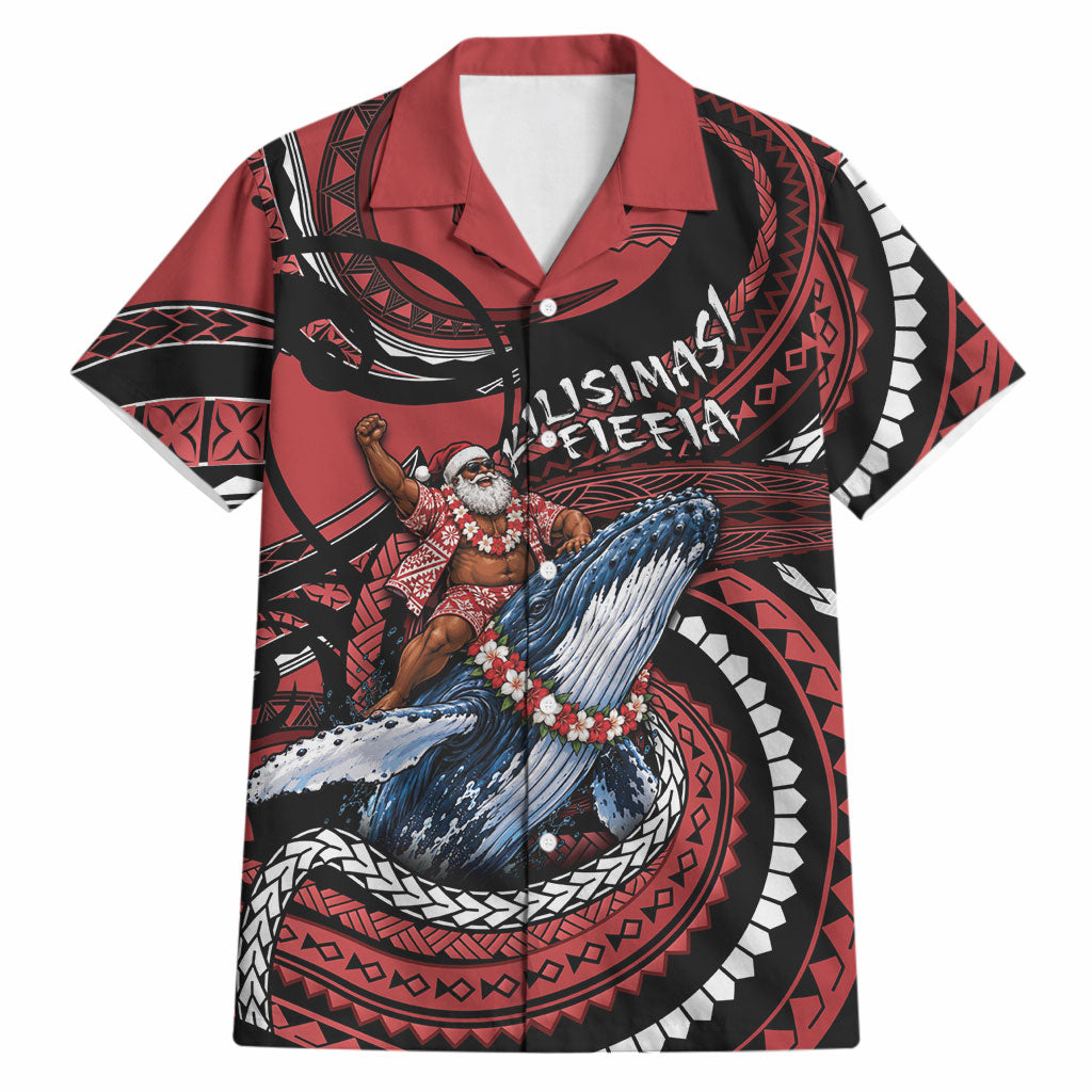 Tonga Christmas Hawaiian Shirt Santa Riding Humpback Whale DT05 Red - Polynesian Pride
