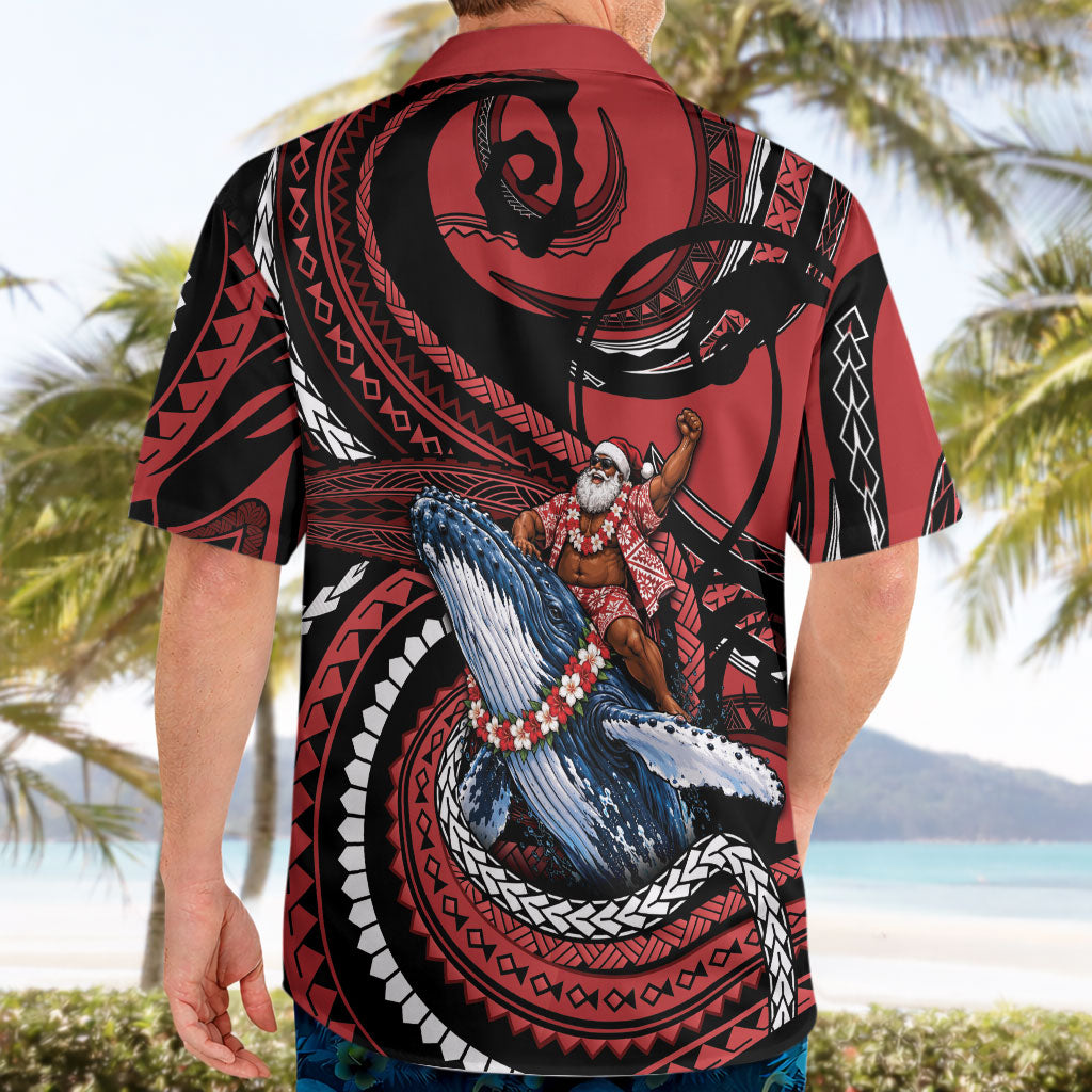 Tonga Christmas Hawaiian Shirt Santa Riding Humpback Whale DT05 - Polynesian Pride